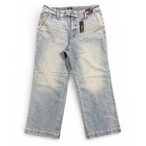 NWT Express Wide Leg High Rise Jeans Size 14S Stretch Denim